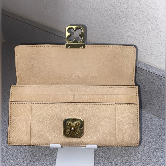 EUC Chloé Elsie Cream Continental Turn-Lock Leather Wallet - Picture 8 of 15